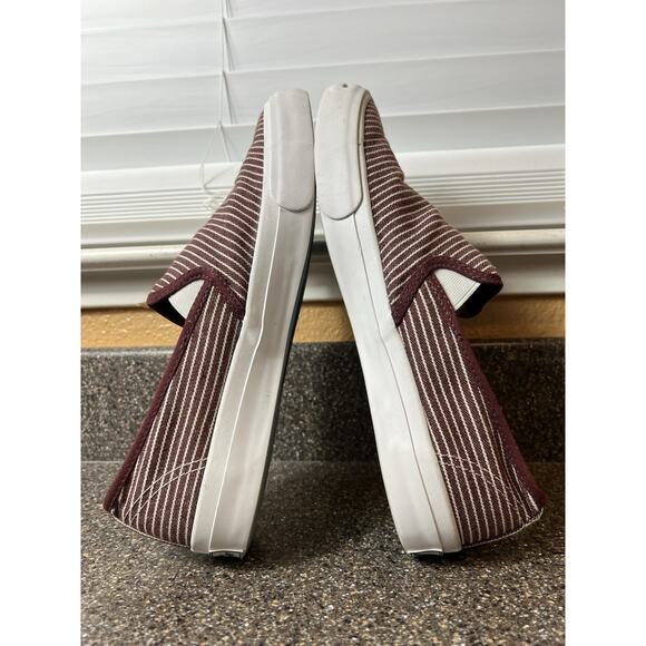 Converse Jack Purcell Burgundy Striped Slip On Mens 9 Sneaker Skate Shoes Casual - Picture 5 of 11